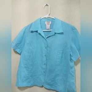 Talbots Turquoise Linen Shirt